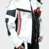 Carlos Descendants 3 White Red Costume Leather Jacket front