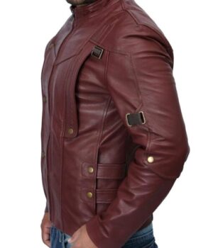 Chris Pratt Guardians Of The Galaxy Maroon Star Lord Jacket left side