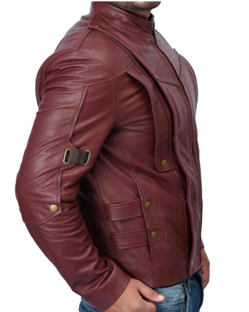 Chris Pratt Guardians Of The Galaxy Maroon Star Lord Jacket right side
