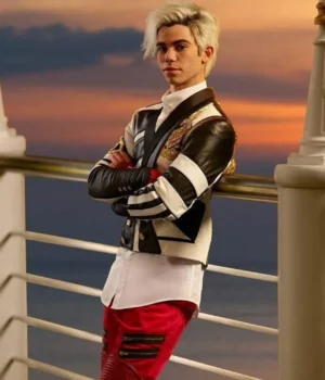 Descendants 3 Carlos Black and White Real Leather Jacket front
