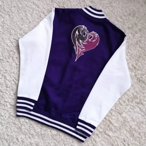 Descendants Multiple Colors Designer Varsity Wool Jacket purple back