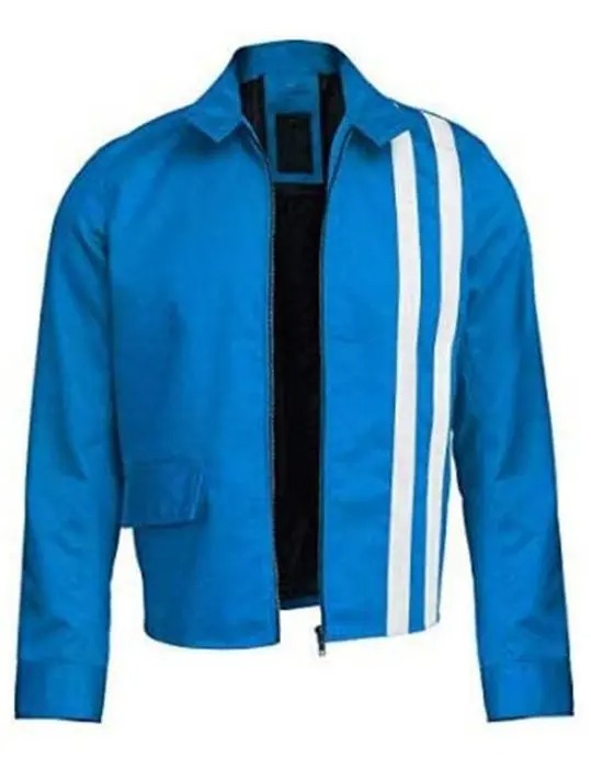 Elvis Presley Speedway Real Leather Jacket shoot blue front