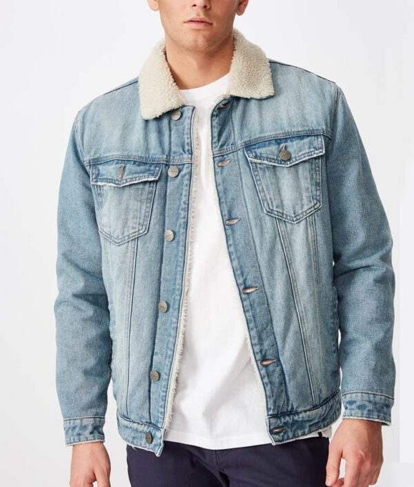 High School Musical Ricky Blue Denim Sherpa Jacket front