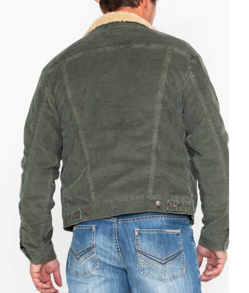 High School Musical Ricky Denim Green Sherpa Jacket back
