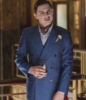James March American Horror Story Blue Suiting Coat front