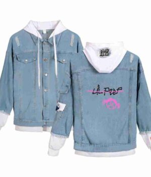 Lil Peep Angry Girl Blue White Jean Jacket front