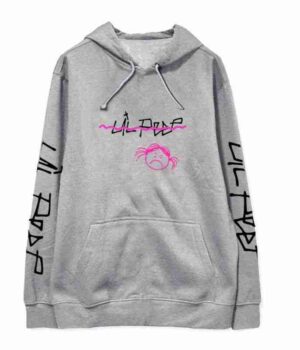 Lil Peep Angry Girl Bomber Gray Wool Hoodie front