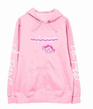 Lil Peep Angry Girl Bomber Pink Wool Hoodie front