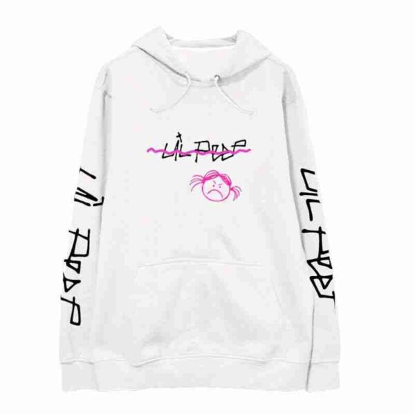 Lil Peep Angry Girl White Bomber Wool Hoodie front