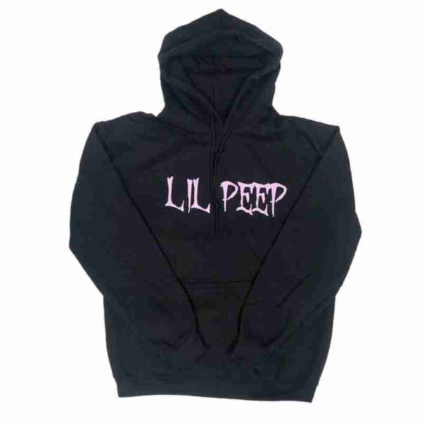 Lil Peep Black Logo Wool Pullover Hoodie frotn