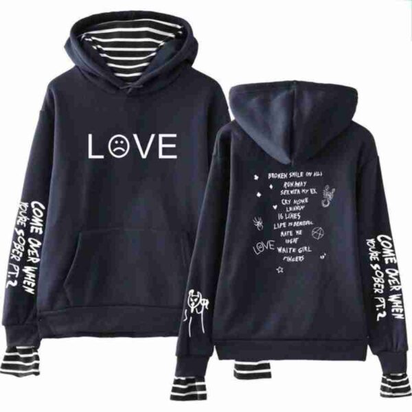 Lil Peep Come Over When You're Sober Blue Bomber Hoodie front