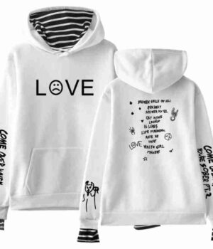 Lil Peep Come Over When You're Sober Wool Hoodie white front