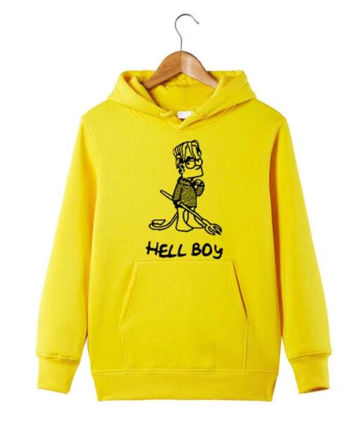 Lil Peep Hellboy Hoodie Fleece Jacket front yellow