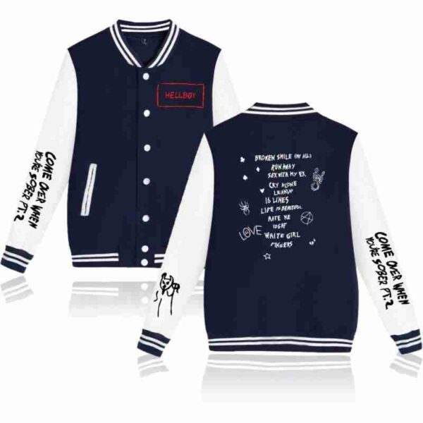 Lil Peep Love College Blue White Varsity Jacket front