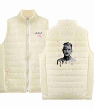 Lil Peep Sleeveless Graphic Off-White Bomber Vest front