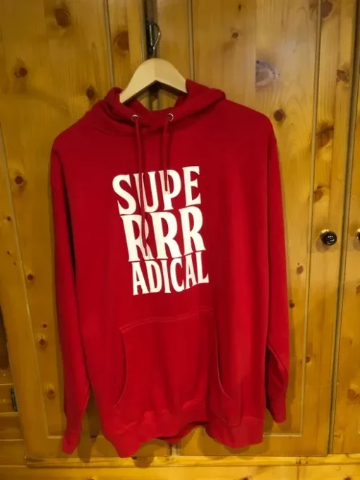 Lil Peep Superrradical Red Hoodie Wool Jacket front