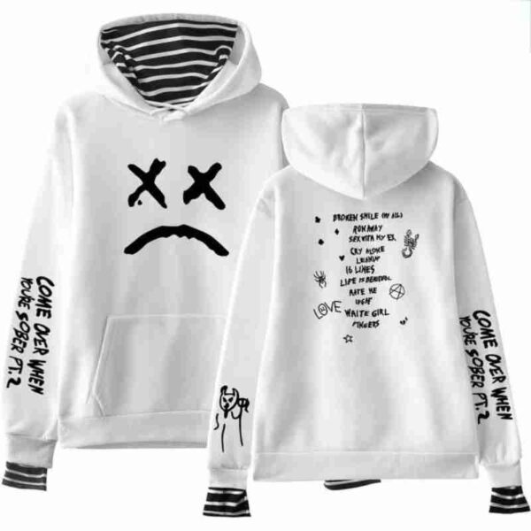 Lil Peep When You’re Sober Sad Face Hoodie front