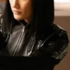 Maggie Q The Protege Anna Faux Leather Jacket front