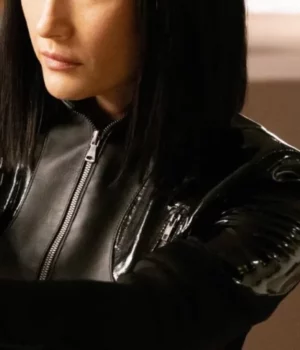 Maggie Q The Protege Anna Faux Leather Jacket front