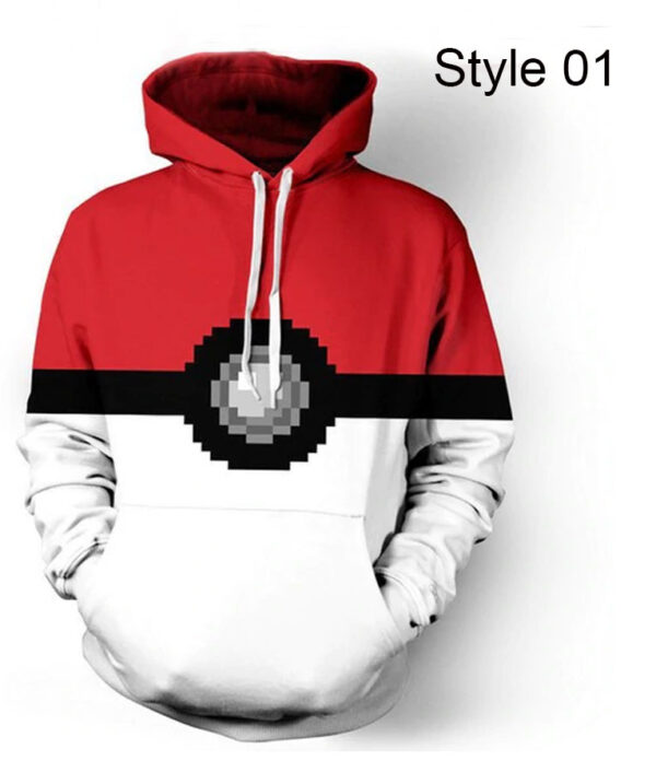 Pokemon Go Pokeball Cotton and Polyester Hoodie style 1