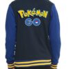 Pokemon Go Trainer Trailer Logo Blue Letterman Jacket back