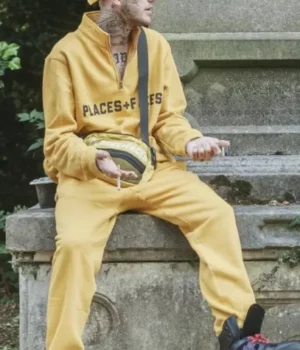 Rap Singer Lil Peep Yellow Men Wool Tracksuit side