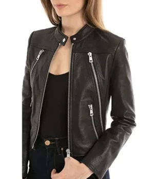 Shadowhunters Clary Fray Real and Faux Leather Jacket front