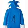 Sonic The Hedgehog Costume Blue Fleece Hoodie back