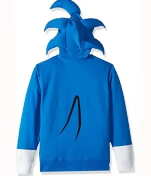 Sonic The Hedgehog Costume Blue Fleece Hoodie back