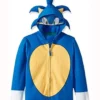 Sonic The Hedgehog Costume Blue Fleece Hoodie front