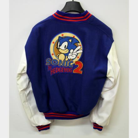 Sonic the Hedgehog Blue and White Men Bomber Jacket back