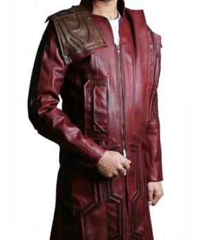 Star Lord Vol 2 Guardians Of The Galaxy Leather Trench Coat front