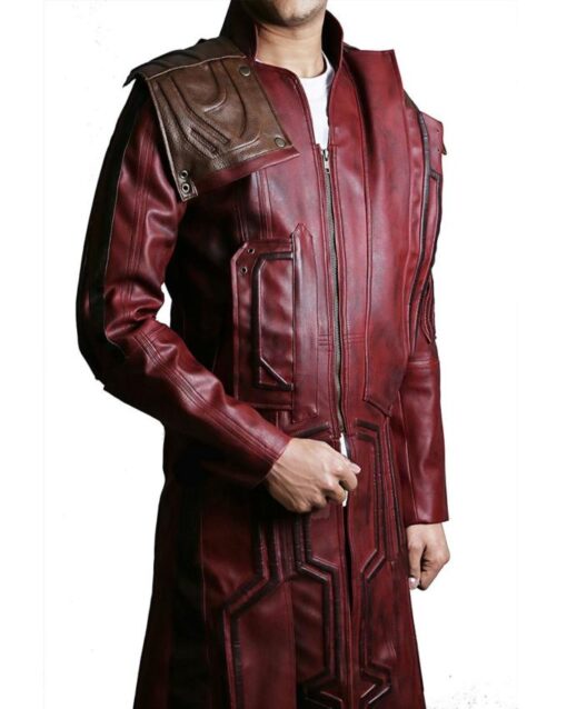 Star Lord Vol 2 Guardians Of The Galaxy Leather Trench Coat front