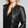 Batwoman Mary Hamilton Quilted Real Leather Jacket side