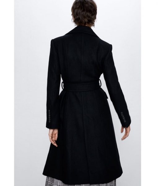 Batwoman Sophie Moore Black Double-breasted Trench Coat back