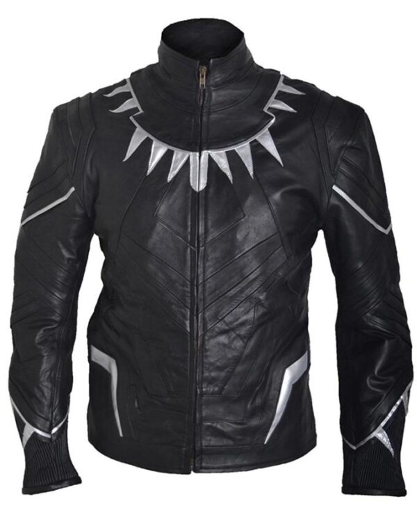 Black Panther Chadwick Boseman Pu Leather Jacket front