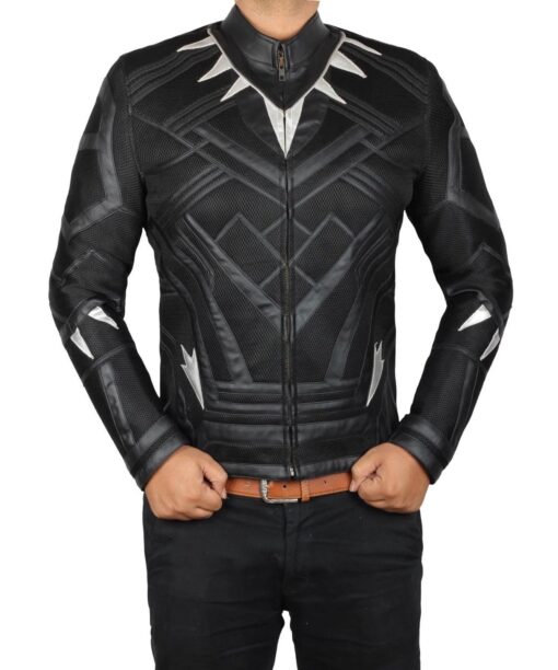 Black Panther Chadwick Costume Real Leather Jacket front