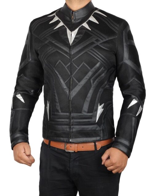 Black Panther Chadwick Costume Real Leather Jacket left side