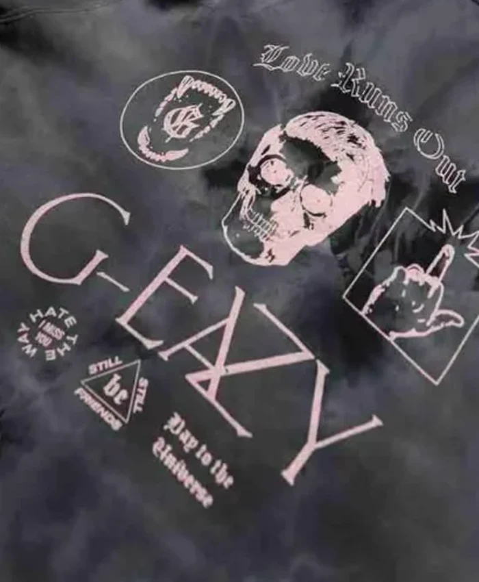 G-Eazy Love Runs Out Grey Black Fleece Hoodie back design