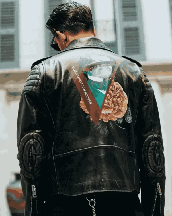 G-Eazy Milan Valentino Undercover Real Leather Jacket back