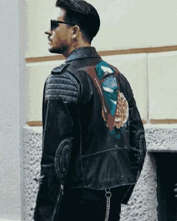 G-Eazy Milan Valentino Undercover Real Leather Jacket front