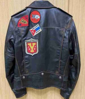 G-Eazy Saint Laurent Paris Vintage Calf Leather Jacket back
