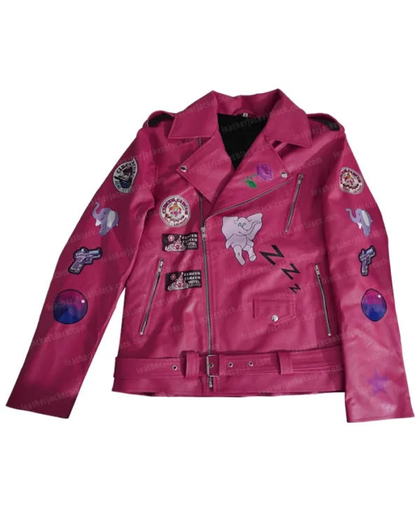 Nicolas Cage Pink Motorcycle Real Leather Jacket
