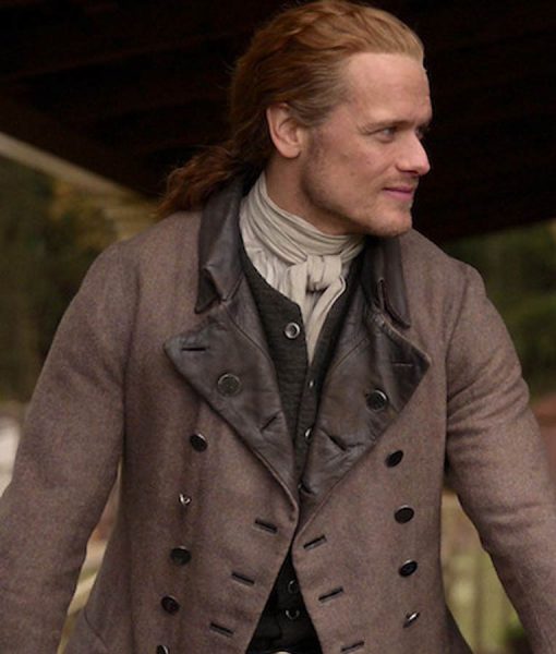 Outlander Jamie Fraser Double Breasted Wool Coat front