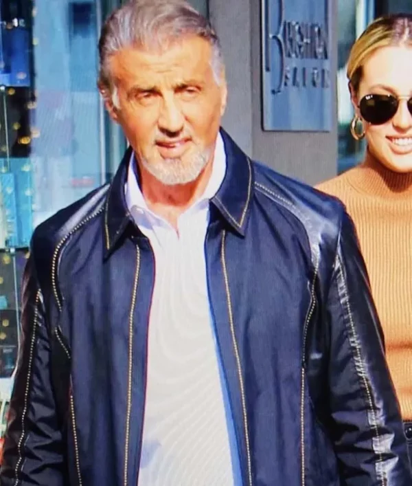 Samaritan Sylvester Stallone Shirt Style Blue Jacket front