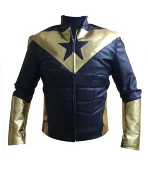 Smallville Booster Blue Gold Leather Costume Jacket