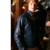 Smallville Garth Ranzz Cropped Blue Leather Jacket side LJB