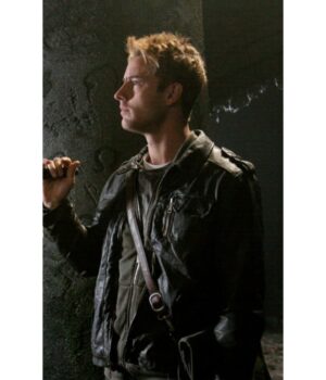 Smallville Prophecy Justin Hartley Black Leather Jacket side LJB