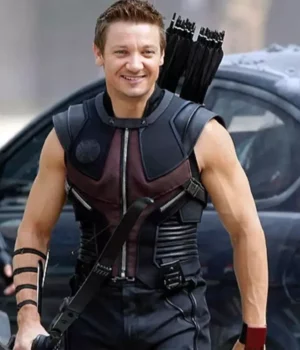 The Avengers Hawkeye Real Leather Costume Vest front