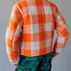 The Chi Tiffany Orange Checkered Cotton Jacket back